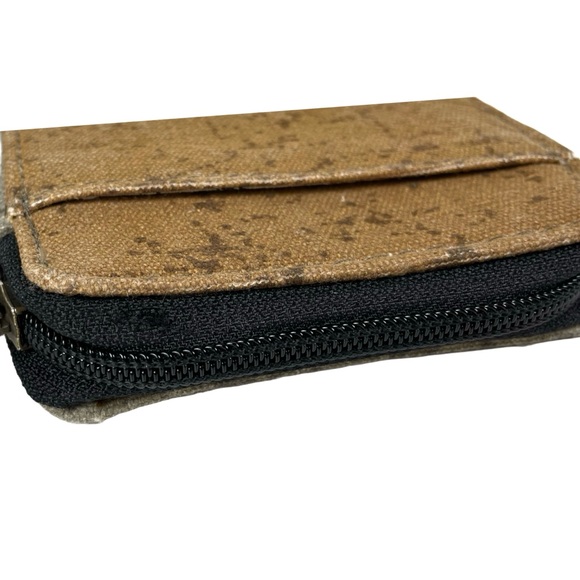 Mona B. Cruiser Bike Upcycled Canvas Wristlet Wallet w Vegan Leather Trim - Picture 6 of 8